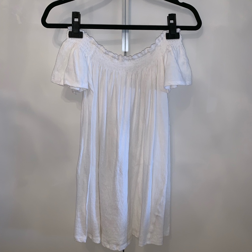 White Off the Shoulder Mini Dress